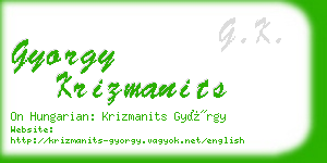 gyorgy krizmanits business card